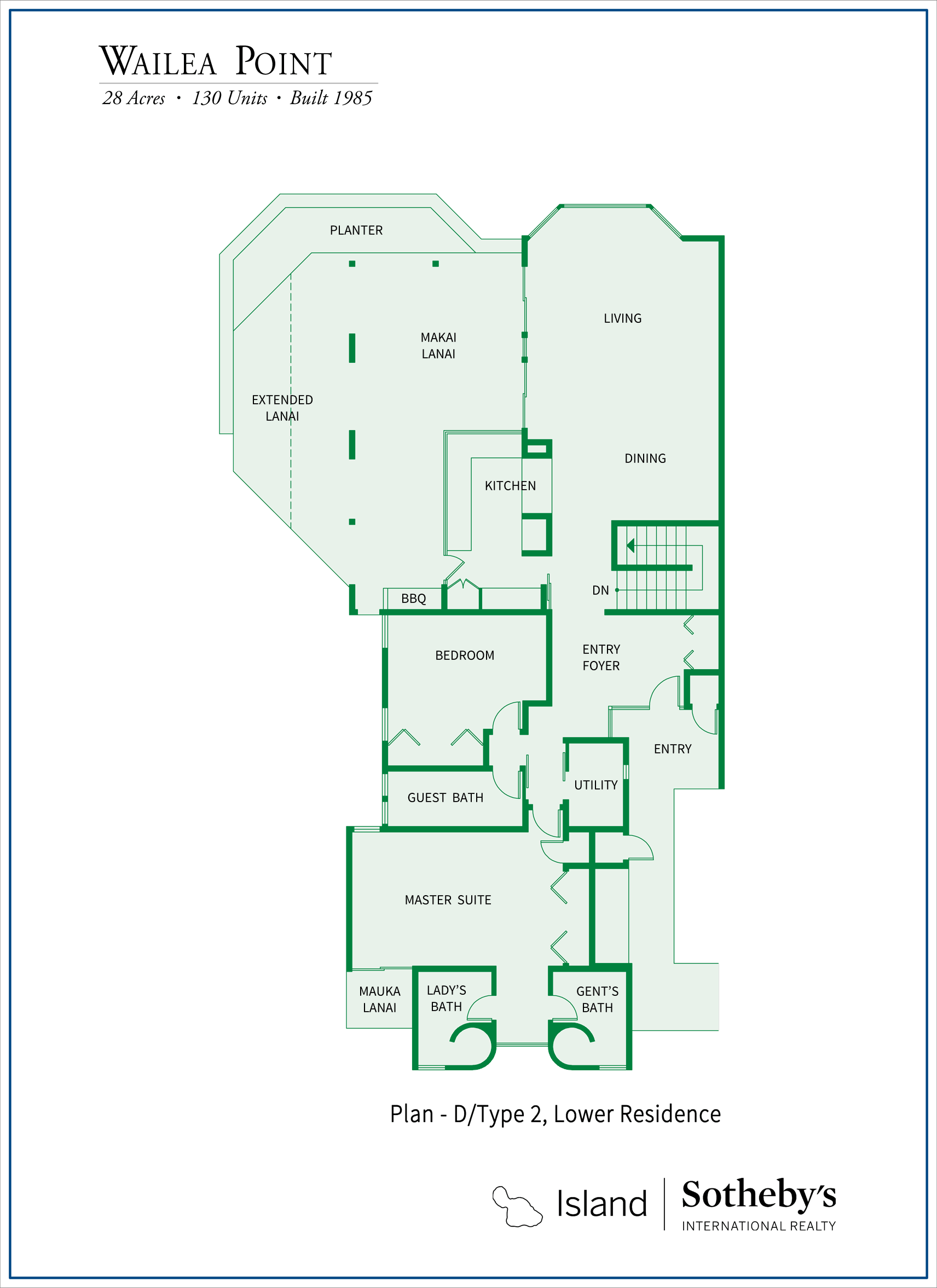 Wailea Point Floor Plan D2 Ground Level